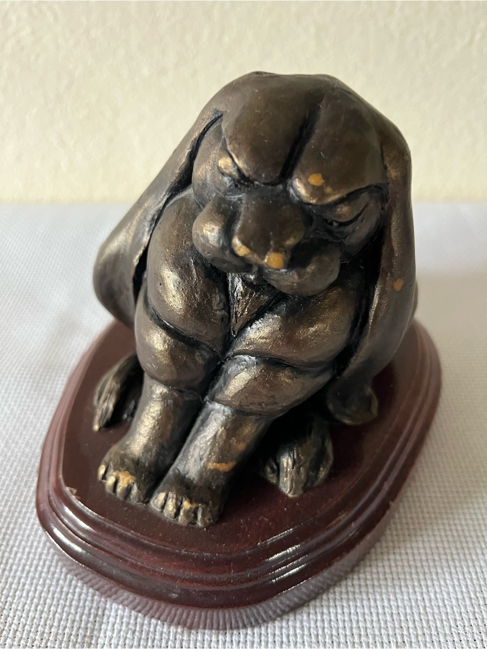 Crouching Rabbit bronze sculpture